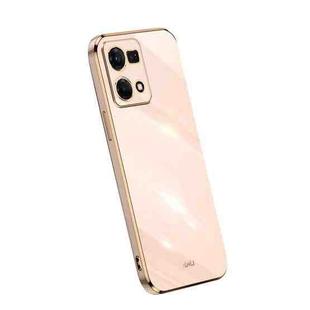 For OPPO Reno7 4G XINLI Straight Edge 6D Electroplate TPU Phone Case(Pink)