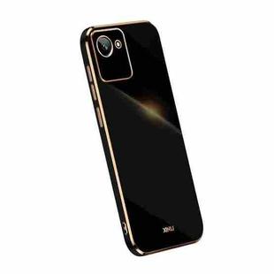 For Realme C30 XINLI Straight Edge 6D Electroplate TPU Phone Case(Black)