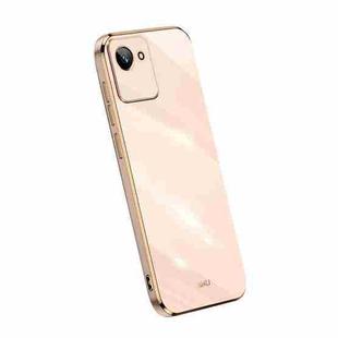 For Realme C30 XINLI Straight Edge 6D Electroplate TPU Phone Case(Pink)