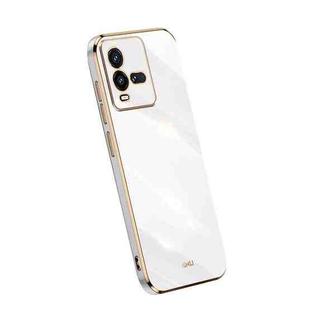For vivo iQOO 10 XINLI Straight Edge 6D Electroplate TPU Phone Case(White)