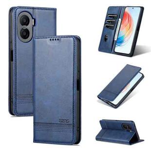 For Honor X40i AZNS Magnetic Calf Texture Flip Leather Phone Case(Dark Blue)