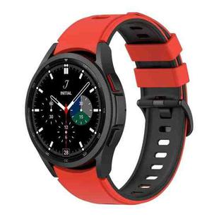 For Samsung Galaxy Watch5 Pro 45mm/5 44mm/5 40mm Two-color Silicone Strap Watch Band(Red Black)