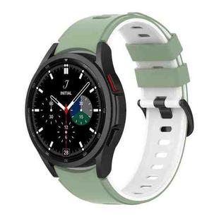 For Samsung Galaxy Watch5 Pro 45mm/5 44mm/5 40mm Two-color Silicone Strap Watch Band(Light Green White)