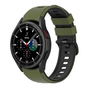For Samsung Galaxy Watch5 Pro 45mm/5 44mm/5 40mm Two-color Silicone Strap Watch Band(Army Green Black)