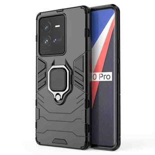 For vivo iQOO 10 Pro 5G PC + TPU Shockproof Protective Phone Case with Magnetic Ring Holder(Black)