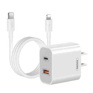 REMAX RP-U68 20W USB+USB-C/Type-C Dual Interface Fast Charger Set, Specification:US Plug(White)