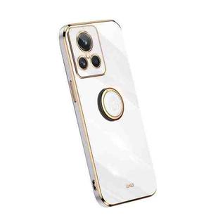 For Realme GT2 Explorer Master XINLI Straight Edge Electroplate TPU Phone Case with Ring(White)