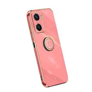 For vivo Y77 5G XINLI Straight Edge Electroplate TPU Phone Case with Ring(Hawthorn Red)