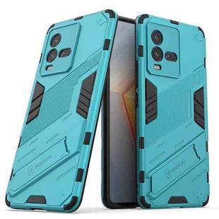 For vivo iQOO 10 PC + TPU Shockproof Case with Invisible Holder(Blue)