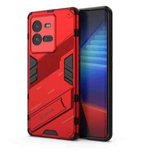 For vivo iQOO 10 Pro 5G PC + TPU Shockproof Case with Invisible Holder(Red)