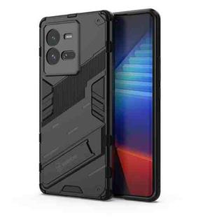 For vivo iQOO 10 Pro 5G PC + TPU Shockproof Case with Invisible Holder(Black)