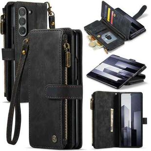 For Samsung Galaxy Z Fold6 5G CaseMe C30 Multifunctional Card Slots Zipper Phone Leather Phone Case(Black)