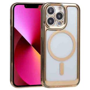 For iPhone 13 MagSafe Electroplating TPU Phone Case(Gold)