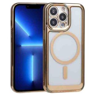 For iPhone 13 Pro MagSafe Electroplating TPU Phone Case (Gold)