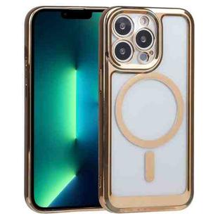 For iPhone 13 Pro Max MagSafe Electroplating TPU Phone Case (Gold)