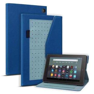For Amazon Fire 7 2022 Business Storage Smart Leather Tablet Case(Blue)