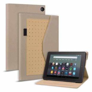 For Amazon Fire 7 2022 Business Storage Smart Leather Tablet Case(Khaki)