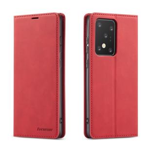 For Galaxy S20 Ultra Forwenw Dream Series Oil Edge Strong Magnetism Horizontal Flip Leather Case with Holder & Card Slots & Wallet & Photo Frame(Red)