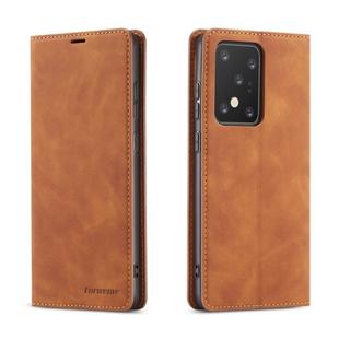 For Galaxy S20 Ultra Forwenw Dream Series Oil Edge Strong Magnetism Horizontal Flip Leather Case with Holder & Card Slots & Wallet & Photo Frame(Brown)
