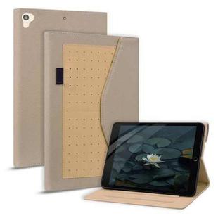 Business Storage Smart Leather Tablet Case For iPad 9.7 2018 / 2017(Khaki)