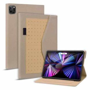 Business Storage Smart Leather Tablet Case For iPad Pro 11 2021 / 2020 / 2018(Khaki)
