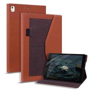 Business Storage Smart Leather Tablet Case For iPad 10.2 2019 / Air 2019 10.5 / 10.2 2020(Brown)