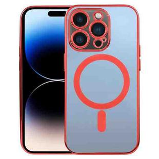 For iPhone 14 Pro MagSafe Electroplating Straight TPU Phone Case(Red)