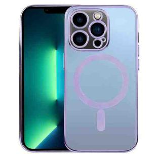 For iPhone 13 Pro Max MagSafe Electroplating Straight TPU Phone Case (Purple)