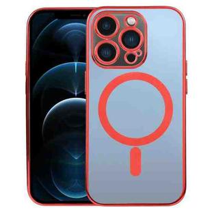 For iPhone 12 Pro Max MagSafe Electroplating Straight TPU Phone Case(Red)