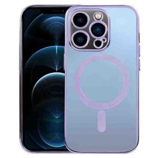 For iPhone 12 Pro Max MagSafe Electroplating Straight TPU Phone Case(Purple)
