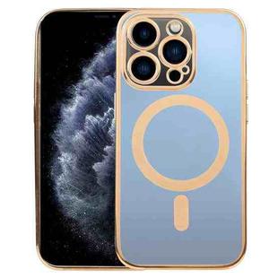 For iPhone 11 Pro MagSafe Electroplating Straight TPU Phone Case(Gold)