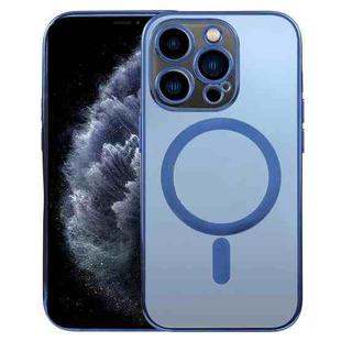 For iPhone 11 Pro MagSafe Electroplating Straight TPU Phone Case(Dark Blue)