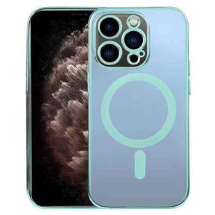 For iPhone 11 Pro Max MagSafe Electroplating Straight TPU Phone Case (Green)