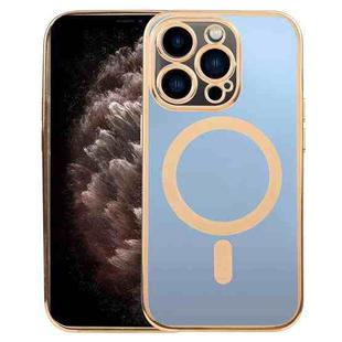 For iPhone 11 Pro Max MagSafe Electroplating Straight TPU Phone Case (Gold)