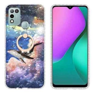 For Infinix Hot 11 Play / Hot 10 Play Ring Holder 2.0mm Airbag TPU Phone Case(Whale)