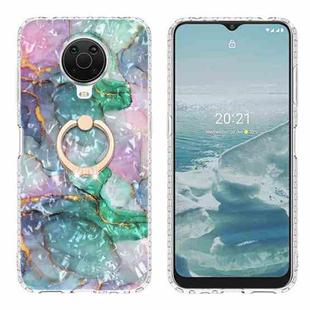 For Nokia G20 / G10 Ring Holder 2.0mm Airbag TPU Phone Case(Ink Green Marble)