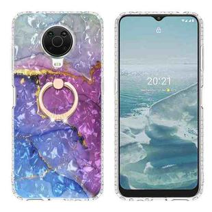 For Nokia G20 / G10 Ring Holder 2.0mm Airbag TPU Phone Case(Blue Purple Marble)