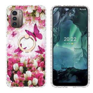For Nokia G21 / G11 Ring Holder 2.0mm Airbag TPU Phone Case(Dancing Butterflies)