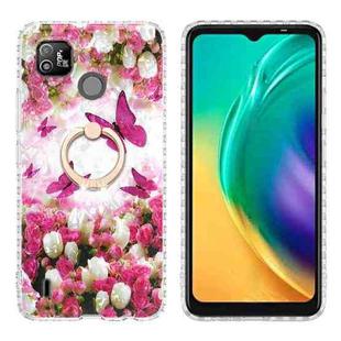 For Tecno Pop 4 LTE Ring Holder 2.0mm Airbag TPU Phone Case(Dancing Butterflies)