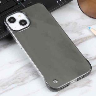 For iPhone 14 Plus Half Edging PC Phone Case (Transparent Black)
