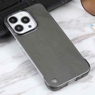 For iPhone 14 Pro Half Edging PC Phone Case(Transparent Black)