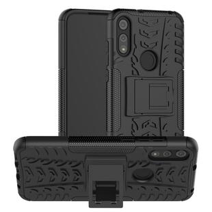 For Motorola Moto E (2020) Tire Texture Shockproof TPU+PC Protective Case with Holder(Black)