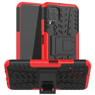 For Huawei P40 Lite Tire Texture Shockproof TPU+PC Protective Case with Holder(Red)