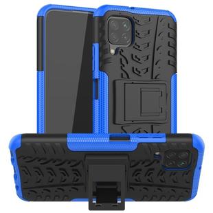 For Huawei P40 Lite Tire Texture Shockproof TPU+PC Protective Case with Holder(Blue)