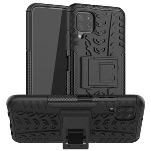 For Huawei P40 Lite Tire Texture Shockproof TPU+PC Protective Case with Holder(Black)