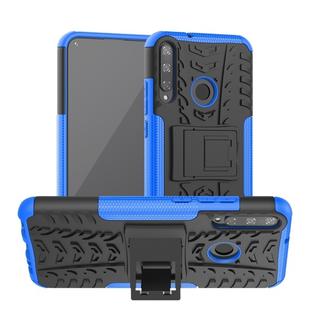 For Huawei Y7P Tire Texture Shockproof TPU+PC Protective Case with Holder(Blue)