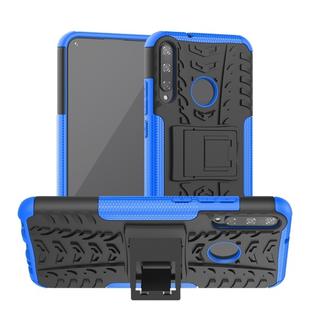 For Huawei Honor Play 3 / P40E Tire Texture Shockproof TPU+PC Protective Case with Holder(Blue)