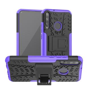 For Huawei Honor Play 3 / P40E Tire Texture Shockproof TPU+PC Protective Case with Holder(Purple)