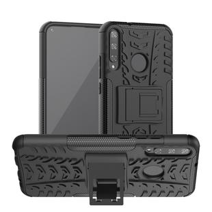 For Huawei Honor Play 3 / P40E Tire Texture Shockproof TPU+PC Protective Case with Holder(Black)