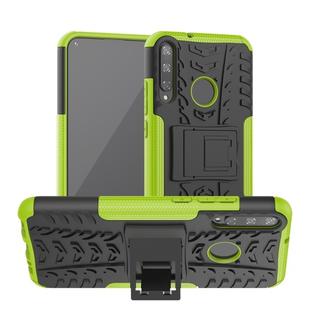 For Huawei Honor Play 3 / P40E Tire Texture Shockproof TPU+PC Protective Case with Holder(Green)